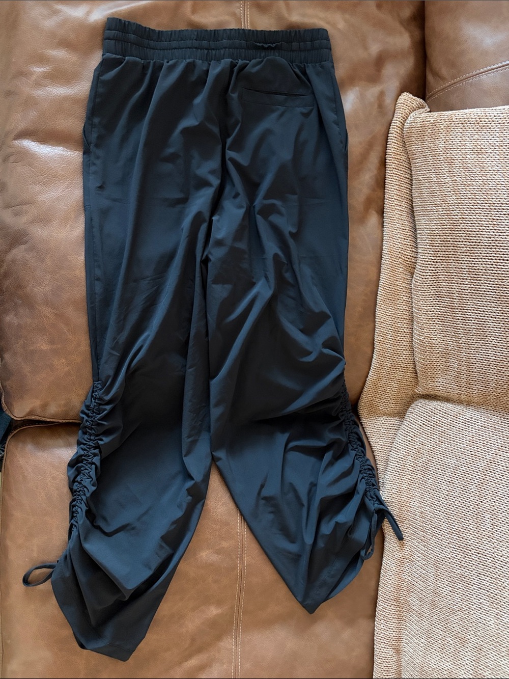 JoyLab Black Ruched Side Drawstring Joggers - Picture 2 of 2
